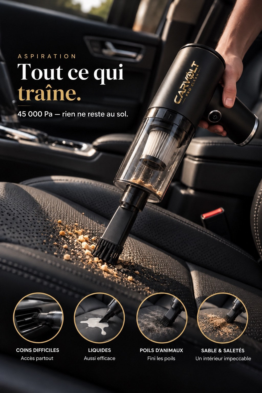 Nettoyage de siège avec CARVOLT ProClean